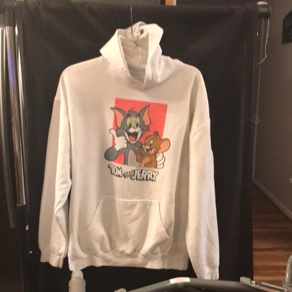 Tom and Jerry Adult size L? (no size tag) hooded sweatshirt